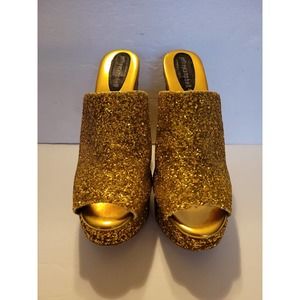 Jeffrey Campbell Women's Gold Glitter Shoes Size 10